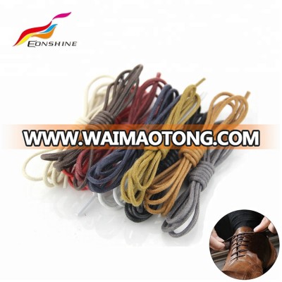 2018 Wonderful Quality Round Thin Waxed Cotton Shoelaces for Leather Dress Shoes