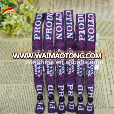 Factory Custom Fabric Polyester Woven Cloth Wristband