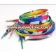 (MOQ: 100pair) Fashionable 3mm elastic colorful shoe laces with stopper reflective NO TIE shoelaces